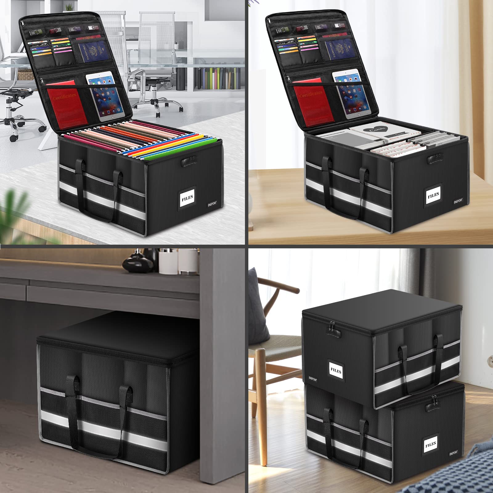 Mua ENGPOW Fireproof Document Box with Lock, File Storage Organizer Box ...