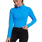 MathCat Seamless Workout Jacket for Woman,Zip Up Long Sleeve Sweatshirts Copped Yoga Athletic Running Jackets Slim Fit