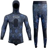 3mm 1.5mm Men Spearfishing Wetsuit with Hooded Neoprene Camouflage Diving Suit 2pcs Set for Freediving, Snorkeling,Scuba Dive
