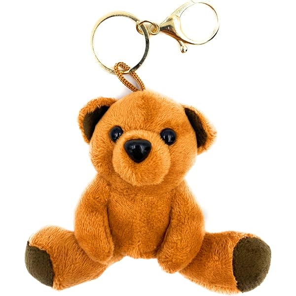 Porte-clés Nounours Casqué En Peluche - 10x5x3 Cm, Léger, Mignon, Pour Sac, Valise, Décoration