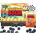 Final Boss Sour Candy, Extremely Super Sour Gummy Candy, Blueberry, LvL 2, (1.06 Ounces Bags, 10 Bags) - Gummies Made with Dried Fruit, Free of Artificial Colors, Low Calorie Healthy Snack for Kids & Adults