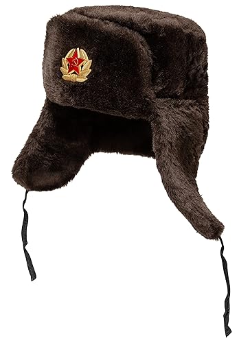 BELEON Ushanka Russian Fur Hat Soviet Army Trapper Hat Winter