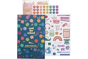 Erin Condren Too Cool for School Sticker Book - Edition 8 of Teacher and School Themed Functional Stickers | Includes 12 Sheets and Over 500 Mixed Metallic School Stickers