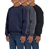 PURE CHAMP 3 Pack Boys Sweatshirts Long Sleeve Boy Crewneck Relaxed Soft Essentials Teen Pullover Sweaters For Youth Kids