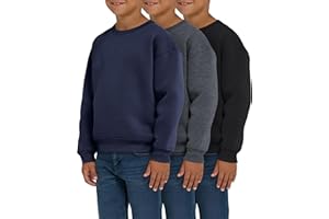 PURE CHAMP 3 Pack Boys Sweatshirts Long Sleeve Boy Crewneck Relaxed Soft Essentials Teen Pullover Sweaters For Youth Kids
