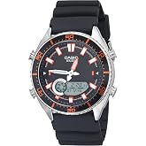 Casio Men's AMW720-1AV Ana-Digi Sport Watch | Analog &amp; Digital Display | Tide Graph | LED Light | 44mm Stainless Steel Case | Black Resin Strap | 50M Water Resistant