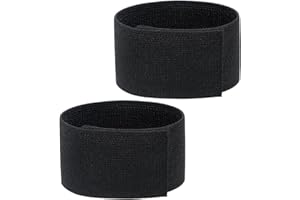 INNOHHUSTLE Black Boot Straps, 2 PCS Elastic Polyester Ankle Straps for Cowboy Boots Adjustable Boots Bands Self-adhesive Trousers Blouses Elastic Strap Band with Hook and Loop for Hiking Fishing Hunting