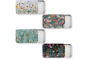 Moxweyeni 4 Pack Dental Floss Portable Case, Refillable Travel Floss Picks Case Dispenser, Cotton Swab Dispenser Suitable for Travel, Dates, Dinners, Hotels and Outdoor Activities(Floral)