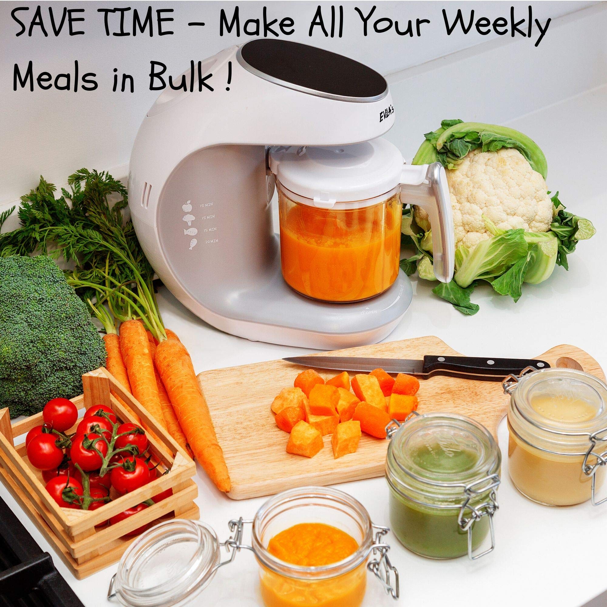 EVLA'S Baby Food Maker, Healthy Homemade Baby Food in Minutes, Steamer