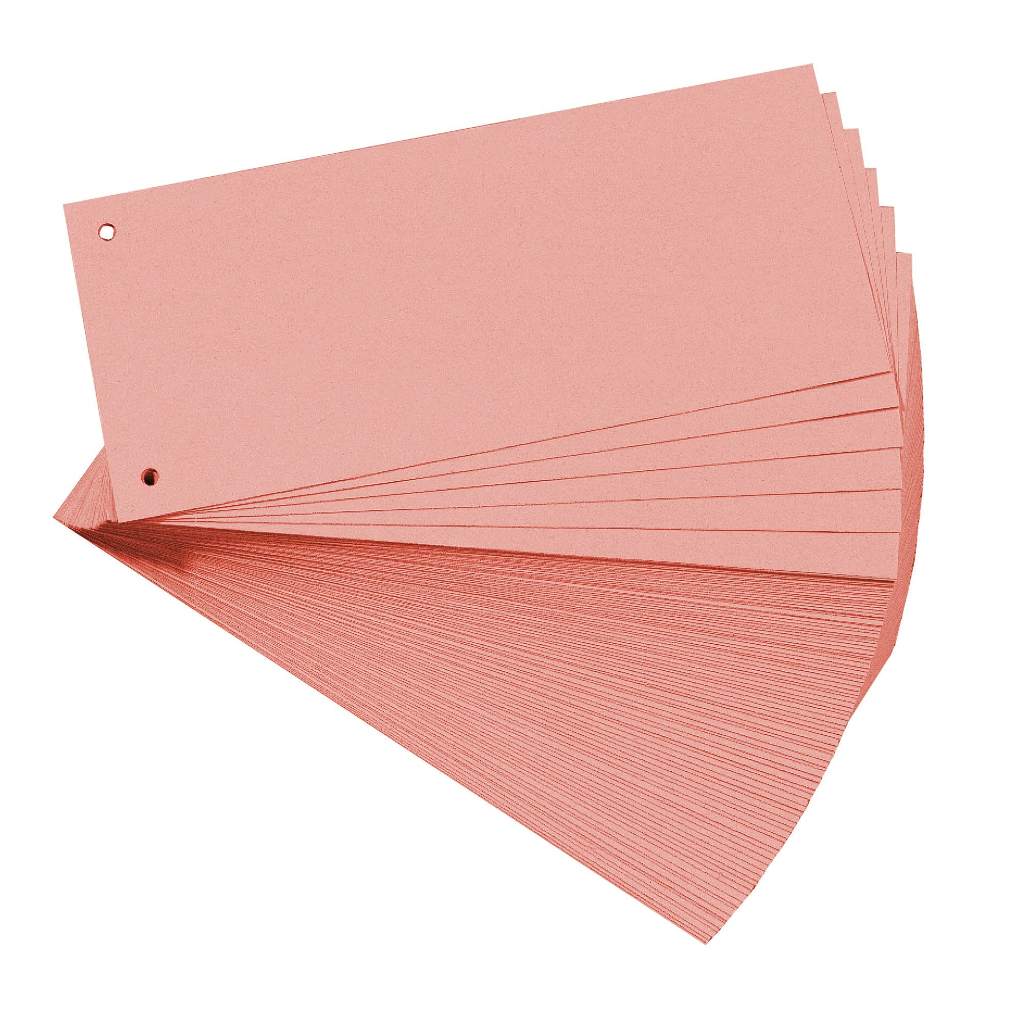 Exacompta - Ref 13435B - Forever Collection - Recycled Punched Card Dividers - 105 x 240mm, Pre-Punched for Folders or Files, Plain Recycled 180gsm Card - Pink (100 Pack)