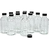Vivaplex, 12, Clear, 4 oz Glass Bottles, with Lids