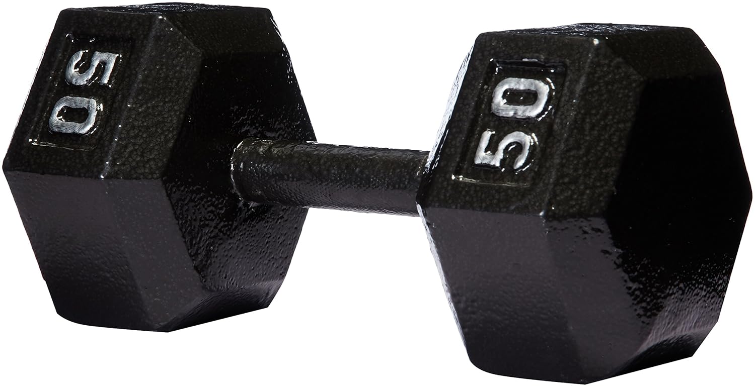 AmazonBasics Cast Iron Hex Dumbbell, 50 lb, Dumbbells Amazon Canada