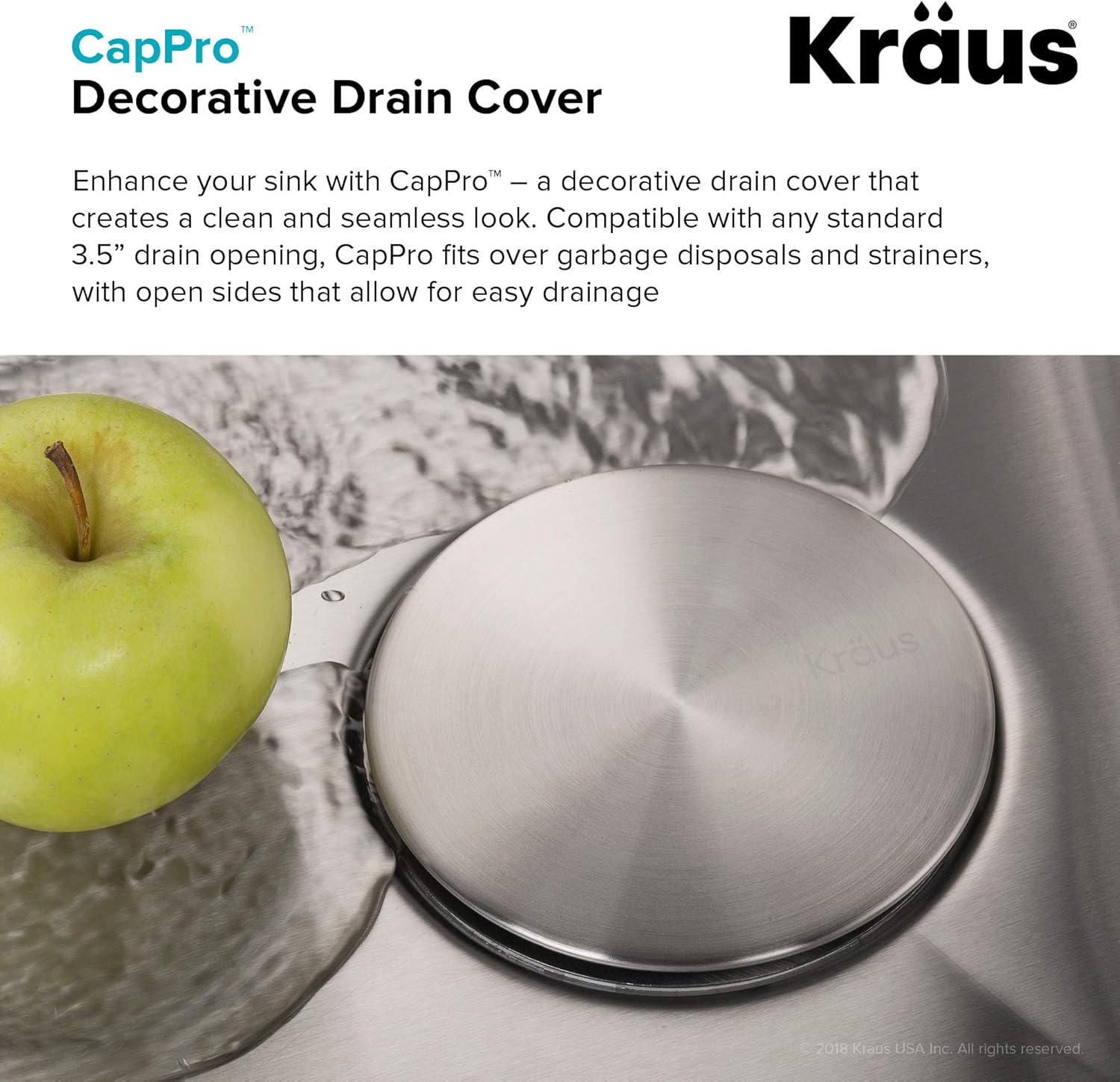 works in any Kitchen Sink KRAUS Garbage Disposal Drain Cover