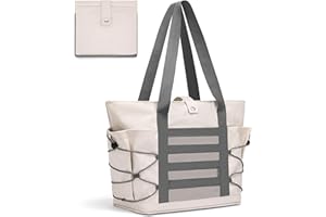 BOSTANTEN Travel Tote Bags for Women Foldable Beach Bag Waterproof Zipper Gym Sports Shopping Bag Trolley Sleeve