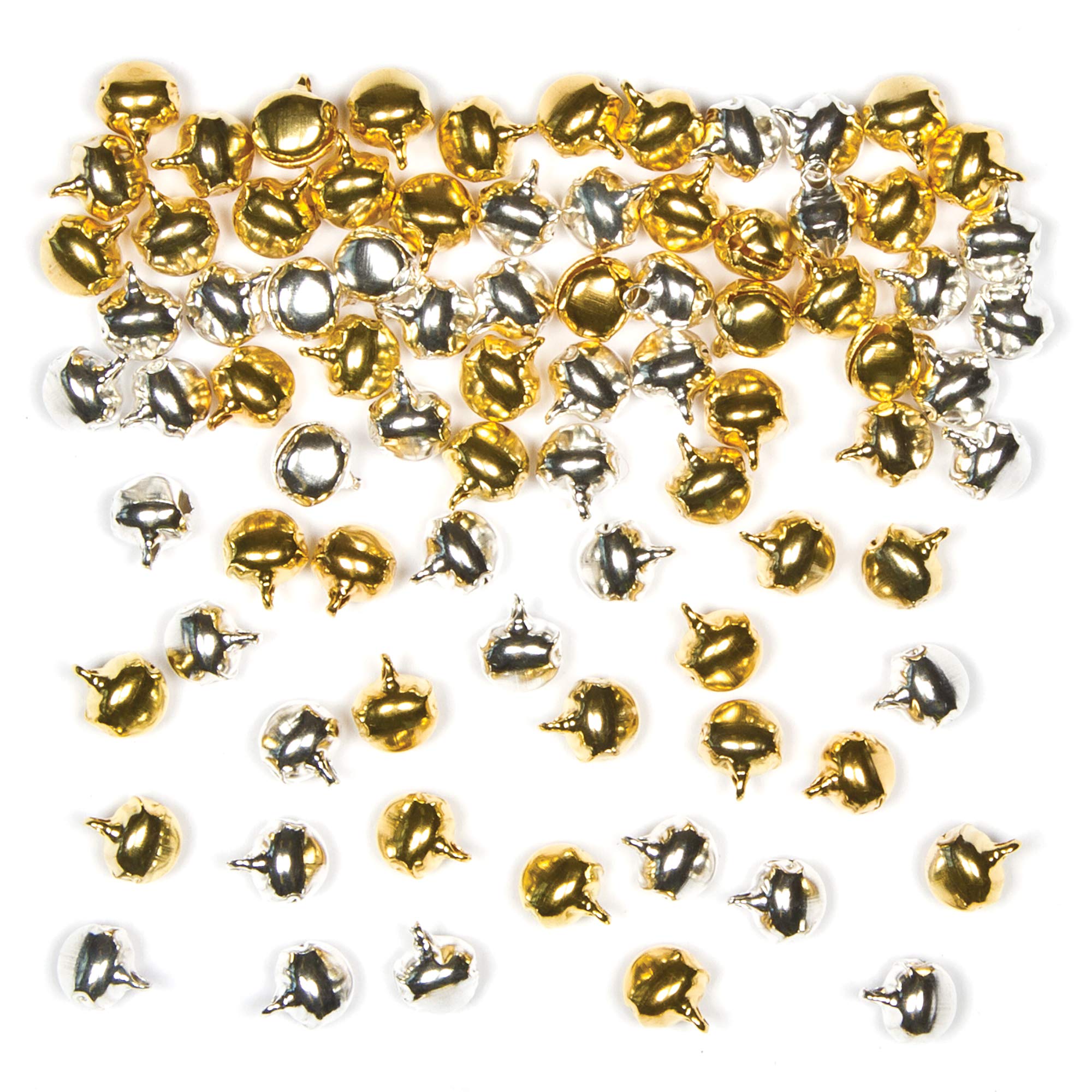 Baker Ross Gold and Silver Jingle Bells — Creative Christmas Art and Craft Supplies for Kids' Projects and Decoration (Pack of 150) AF831