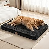 Patas Lague Orthopedic XL Dog Bed Large Sized Dog 107x71cm, Waterproof Soft Comfortable Egg Crate Foam Large Pet Beds Crate M