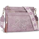HAYRVANE Crossbody Bags for Women Designer Leather Cross Body Purses Multi Pocket Shoulder Handbags with Wide Strap