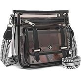ASKSKY Clear Purse, PVC Clear Crossbody Bags for Women Heavy Duty Transparent Bag for Stadium Events See Through Concert Bag