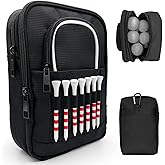 HGNUTAY Golf Valuables Pouch, Golf Ball Bag, Golfer Portable Organizer, Large Golf Accessories Pouch for Gadgets, Like Balls, Tees, Market - Golf Gift for Men and Women (White/Red Edge) (White Edge)