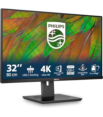Amazon.com: Philips 32B1U3900-32 inch Monitor, LED, 4K UHD, USB-C
