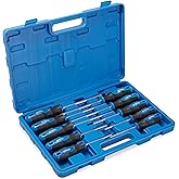 ROTATION Torx Screwdrivers Set 10-Piece, Magnetic Black Finished Tip with Center Hole, Professional Cushion Grip Screwdriver Set with High Torque