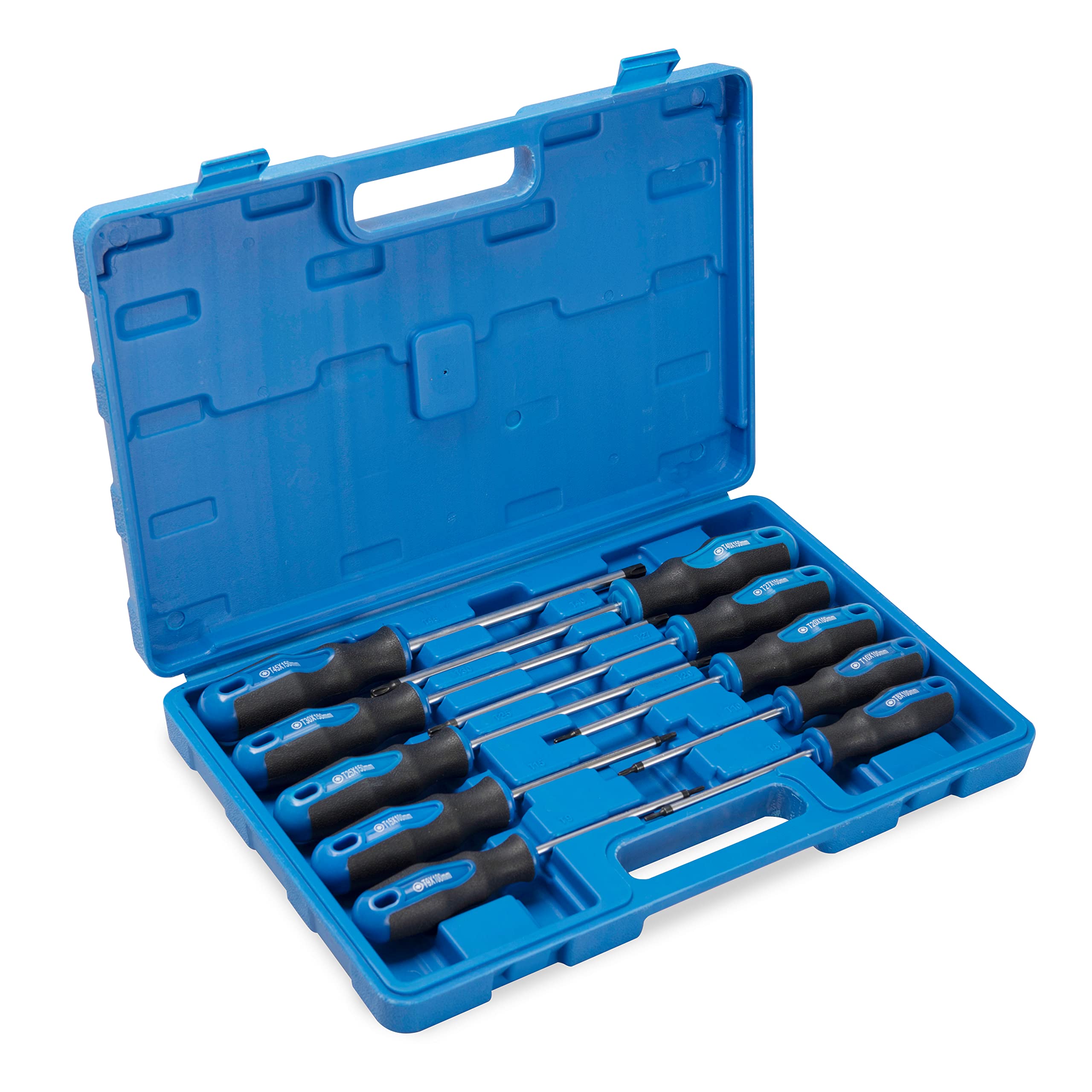 ROTATION 10-Piece Magnetic Torx Screwdrivers Set, Black Finished tip with Center Hole, Professional Cushion Grip Screwdriver Set with High Torque