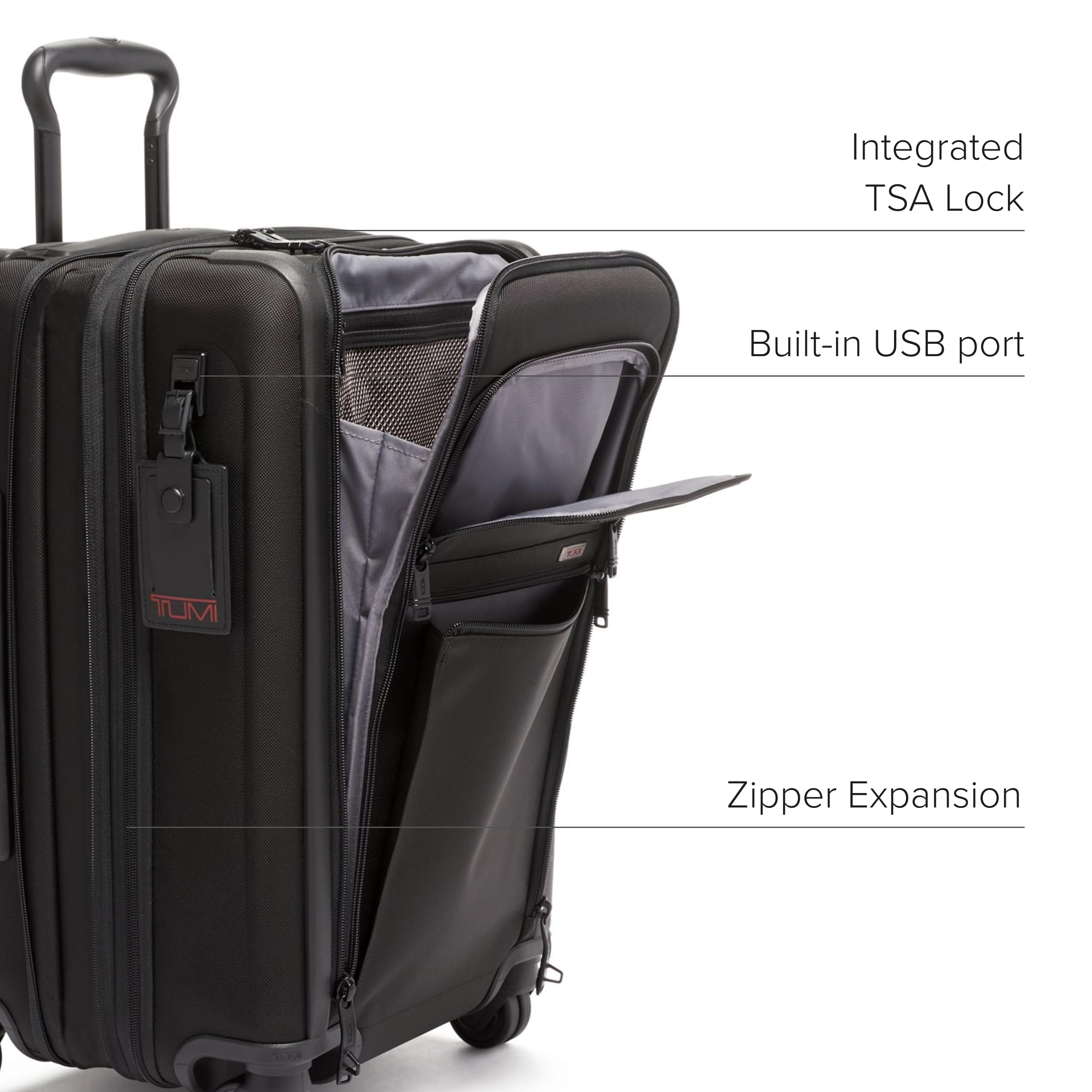 TUMI Alpha 3 International Expandable 4Wheeled CarryOn Weekend and