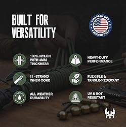 Three Vikings Paracord Rope - 750lb - 100% Nylon