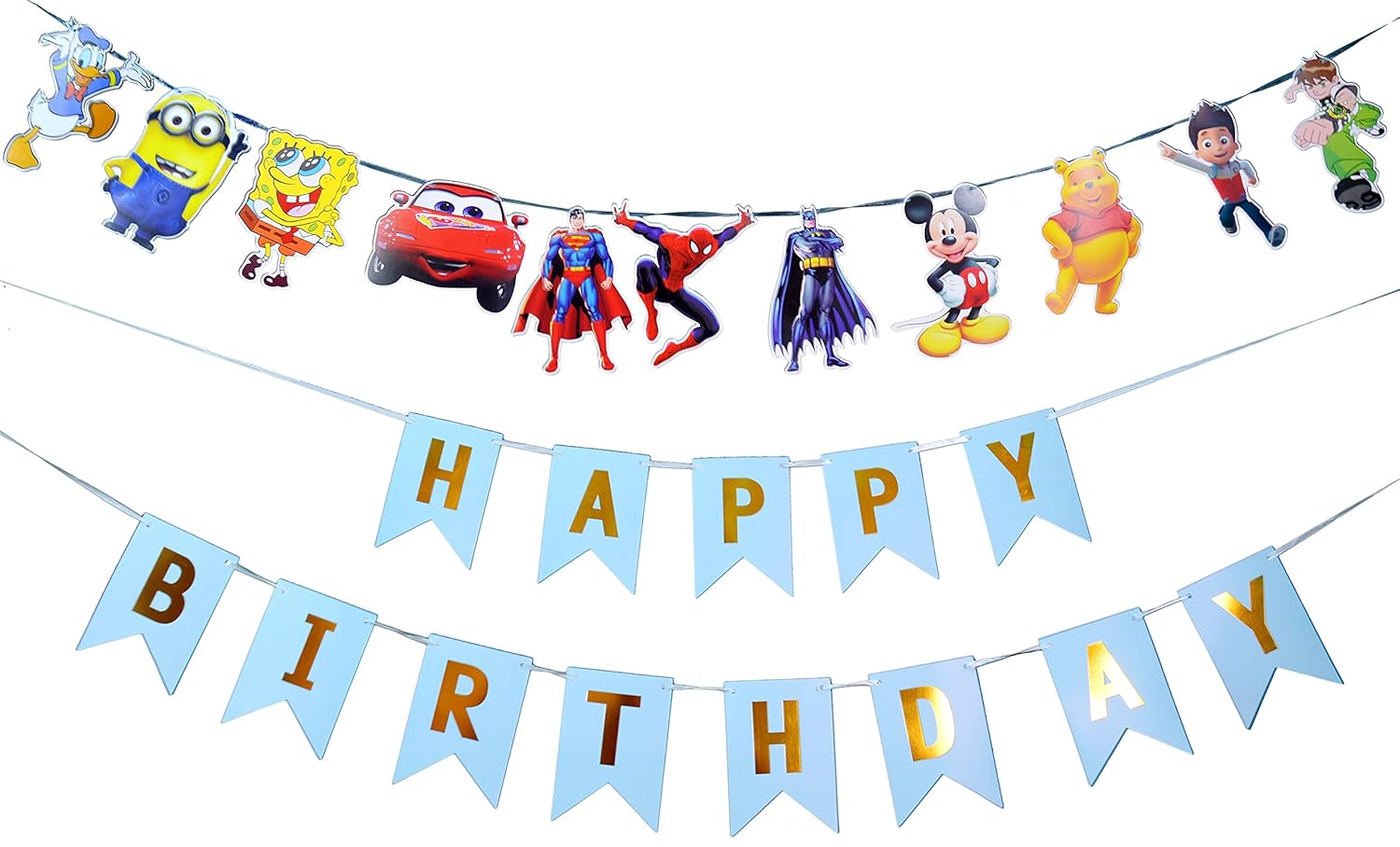 Sandbox Party Happy Birthday Banner Boys Combo Light Blue