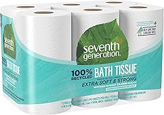 Seventh Generation Toilet Paper Recycled Bath Tissue 100% Recycled Paper 2-ply without Chlorine Bleach 12 Rolls