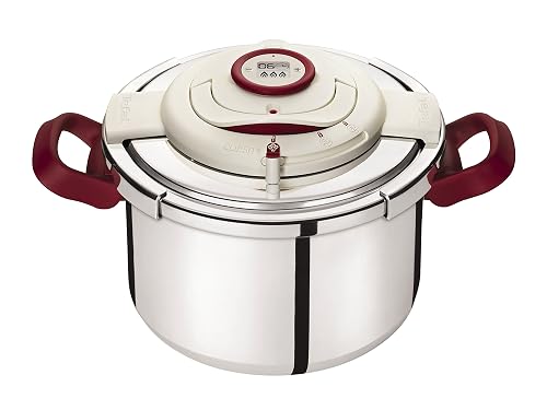 Pentola A Pressione Seb Clipso P4410706 – 6 L, Timer Programmabile, Maniglie Pieghevoli, 2 Programmi Di Cottura, Made In France