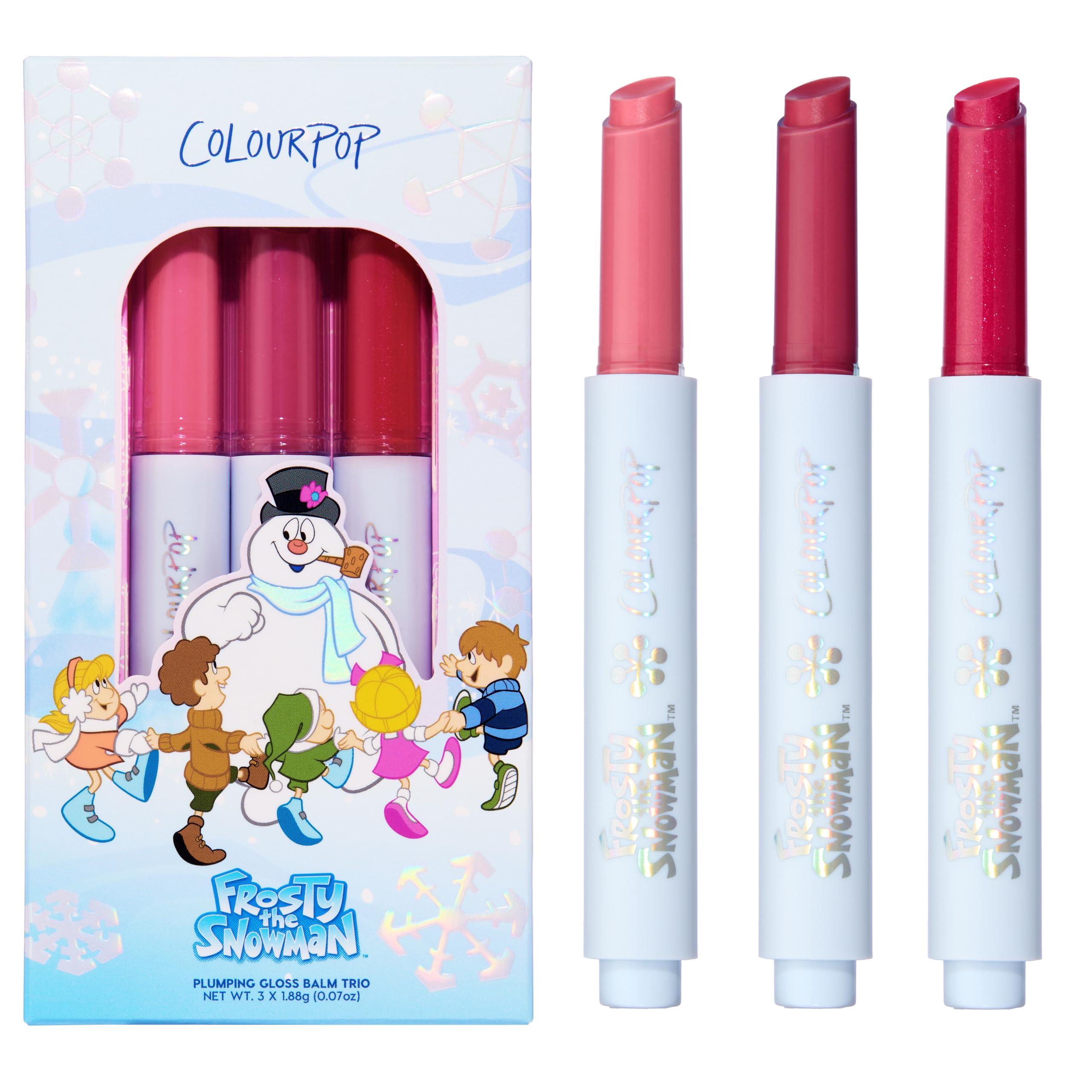 Photo 1 of ColourPop Frosty the Snowman x ColourPop Chill Out! So Juicy Plumping Gloss Balm Trio