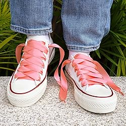 Booyckiy Flat Colorful Satin Ribbon Shoelaces