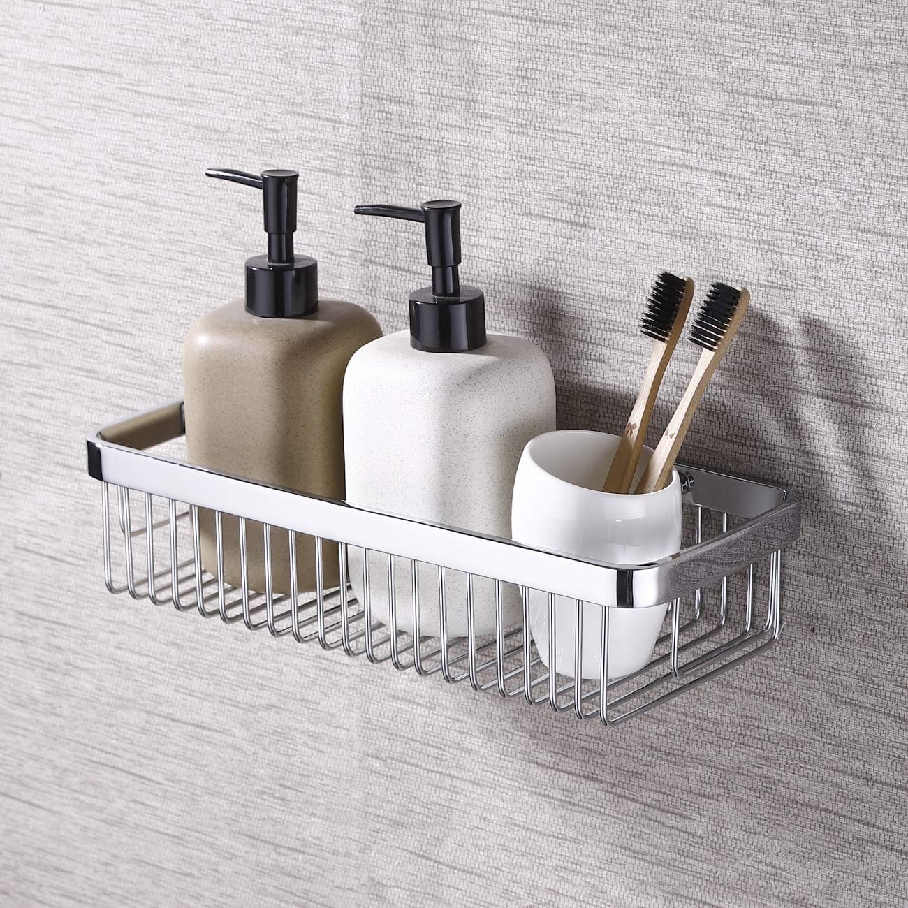 Best Rustproof Caddy Rectangle Basket Shampoo Holder Organizer Storage For Kitchen Bathroom