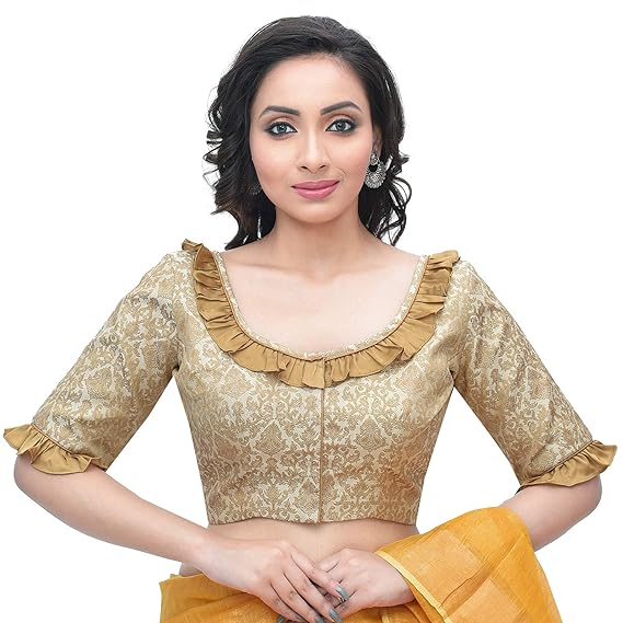 Women Jaquard Stitched Blouse (Beige) - D-1005425