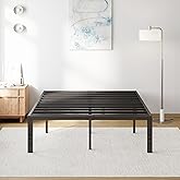 COMASACH Queen Bed Frame Heavy Duty,18" Black Metal Platform Bed Frame,Sturdy Steel Frames,No Box Spring Needed,Noise-Free,Easy Assembly