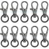 CRAFTMEMORE 50 pcs Swivel Clasps Lanyard Clips Snap Hook Metal Lobster Claw Clasp PLTN (Gunmetal)