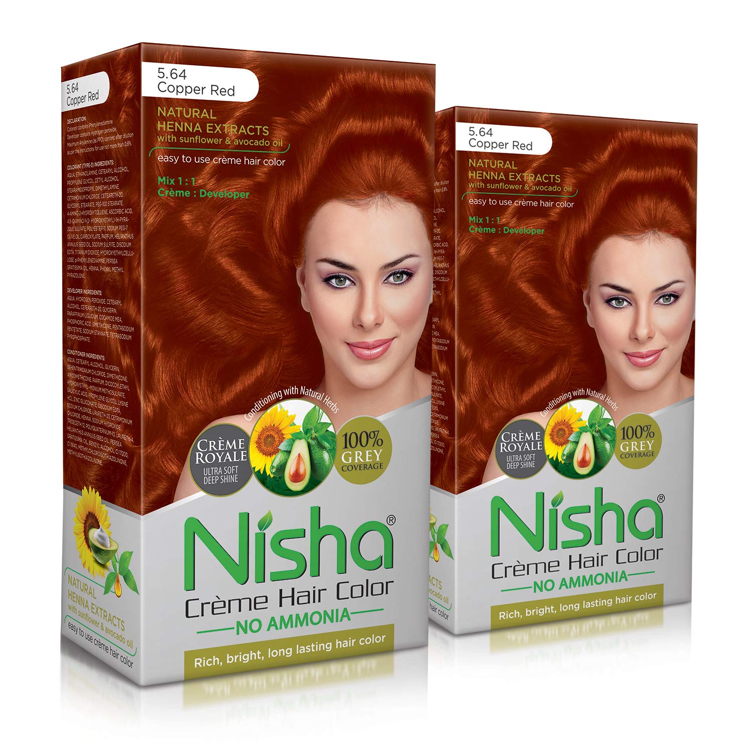 Amazon Com Nisha Creme Hair Color 5 64 Copper Red 60gm 60ml