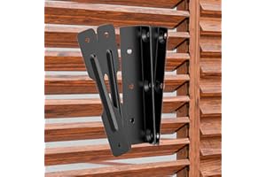 HILLMASTER Metal Deck Sunblind System, Privacy Louvers Bracket Shutter Hardware Kit for Wood Blinds,Steel Pergola Louvered Brackets Screen Kit for Window,Holding up to 11 Boards,Suit for Porch,Fence,Gazebo
