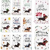 QIONG MENG 11 Pcs Dachshund Kitchen Towels 14x21 Inch Puppy Dog Dish Towels Seasonal Christmas Mother Day Gift Holiday Hand Towels for Home Kitchen Bathroom Decoration