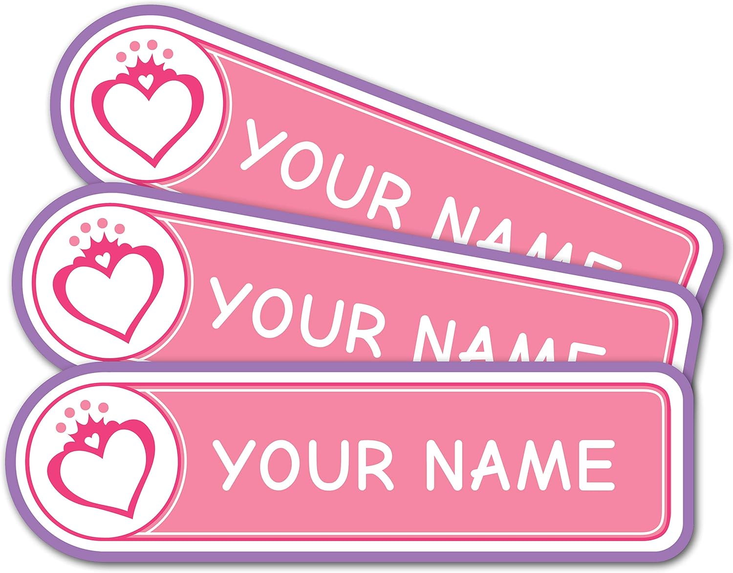 Personalized Custom Multi-Use Labels, Waterproof, Dishwasher and Microwave Safe, Princess (42 Pack)