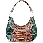 Crocodile Hobo Bag for Women,Vintage Crescent Shoulder Purse in Vegan Leather, Soft Chic Clutch Handbag for Daily Outfits