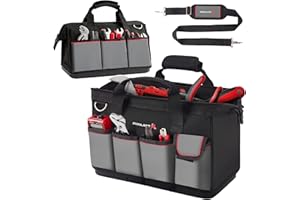 IRONLAND Tool Bag Organizer 16.5 Inch for men, Waterproof Heavy Duty ToolBag Organizer Storage, Tool box Organization, Soft Handle Large Zipper Carrying Toolbox, Dad Men Mechanic Birthday Gift
