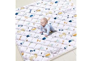LILYVIBEBEARHAPPY Baby Play Mat 71" x 59", Large & Thick Baby Mat for Floor, Non-Slip Cushioned Baby Play Mat for Playing, Baby Crawling Mat for Infants, Babies, Toddlers, Play & Tummy Time