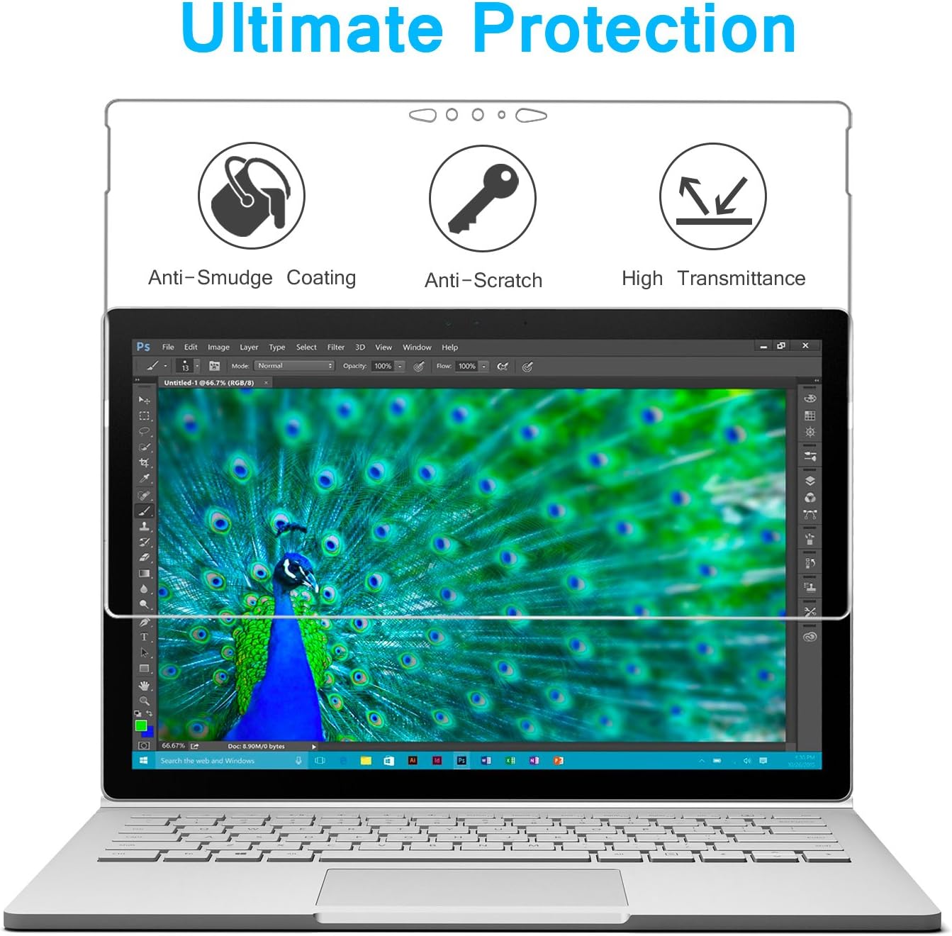 Megoo Screen Protector for Surface Book 2/3 15 Inch, Tempered Glass/Easy Installation/Scratch resistant - Image 3
