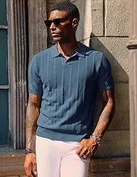 PJ PAUL JONES Mens Polo Shirts Textured Knit Golf