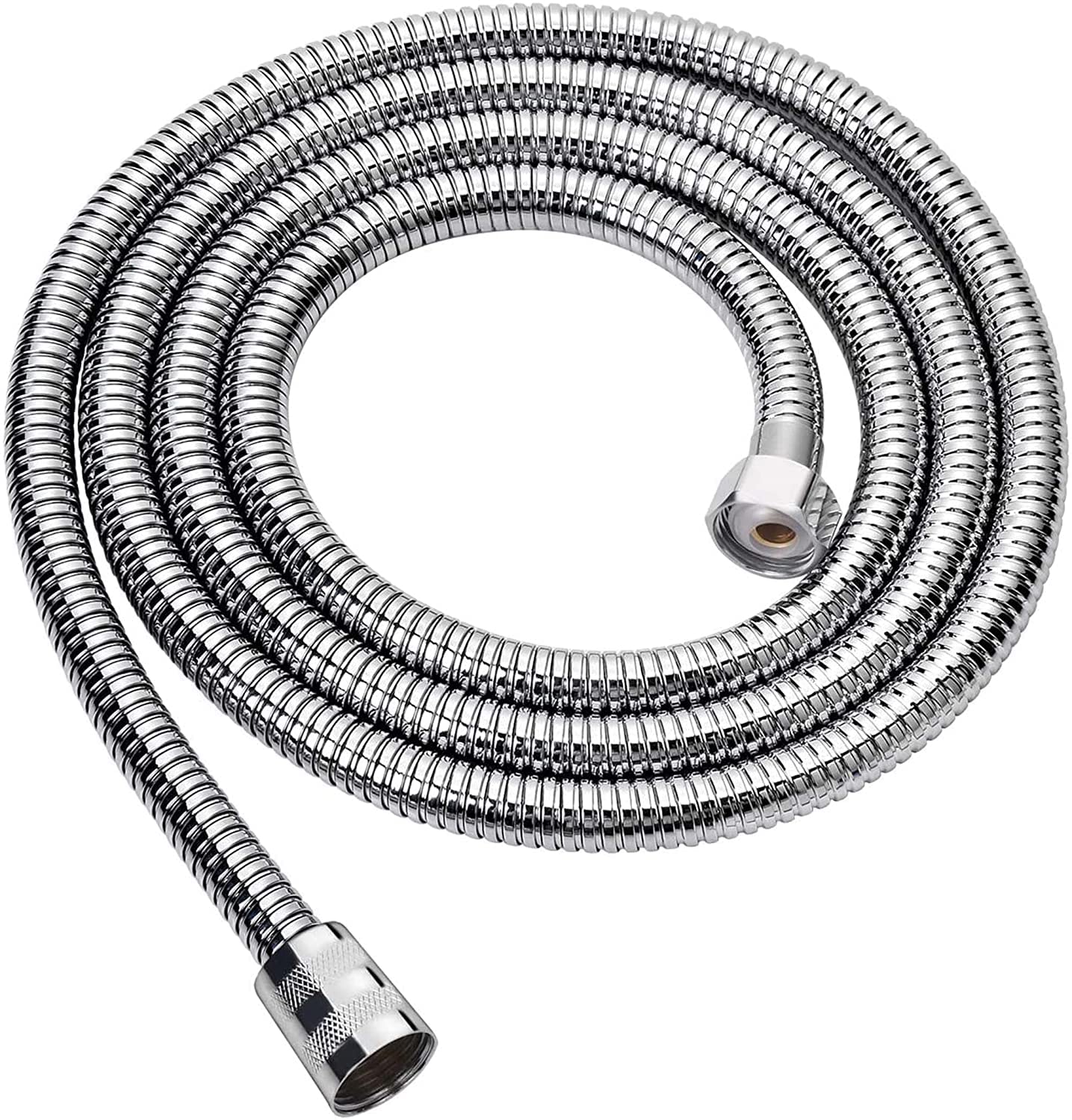 Rururug Shower Hose 2M Flexible Stainless Steel Chrome Long Shower Hose, Brass Connectors Anti-Explosion Leakproof Hose Universal