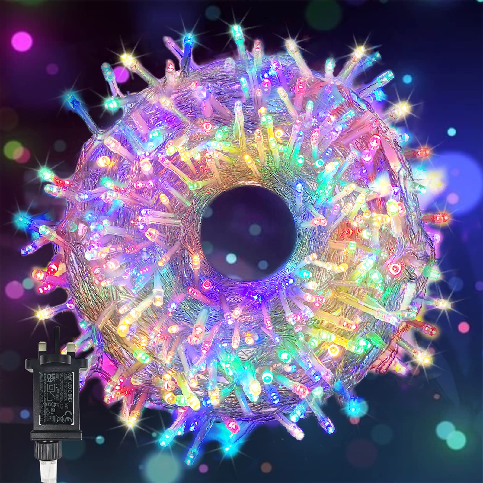 Fairy Lights Mains Powered, 100m/328Ft 1000 LED Plug in String Lights Christmas Lights Indoor Waterproof with 8 Modes LED Fairy Lights for Bedroom Wall Party Wedding Xmas Tree Decorations (Multicolor)