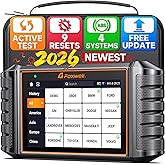 FOXWELL NT716 Bidirectional OBD2 Scanner 4-System Code Reader for Mechanics | Diagnostic tool for ABS SRS Transmission Engine, 9 Reset, ABS Bleeding, AutoVIN, Lifetime Free Updates, Live Data, Black