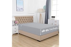 Elegant Comfort 1500 Thread Count Premium Hotel Quality Single Fitted Sheet has Extra Deep Pockets for High Mattress Between 